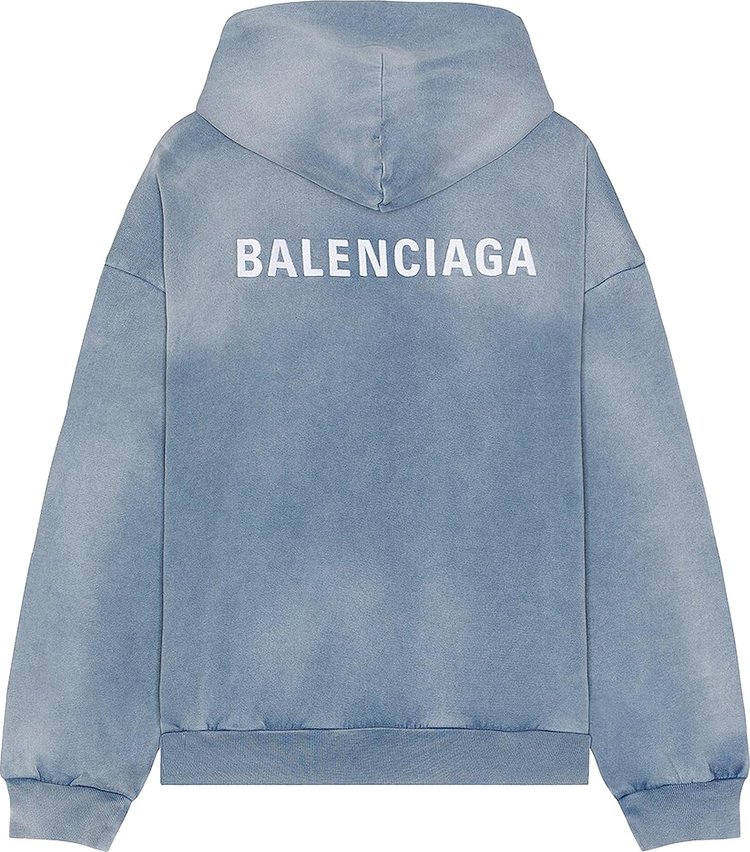 Balenciaga Medium Fit Hoodie Blue