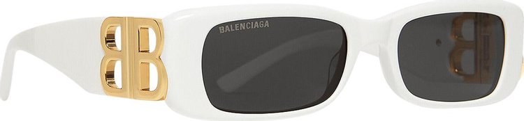 Balenciaga Dynasty Rectangle Sunglasses White