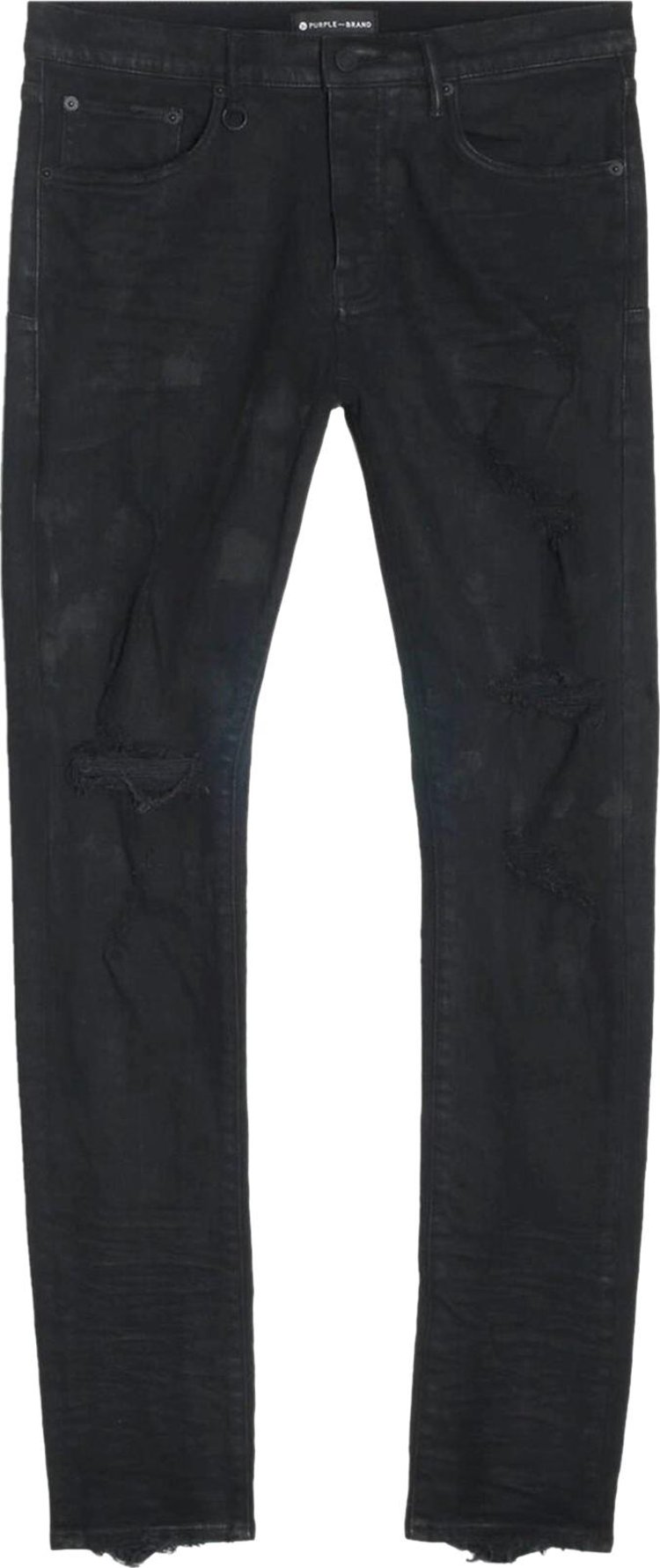 Purple-Brand P001 Black Oil Spill Men's Jeans – SIZE