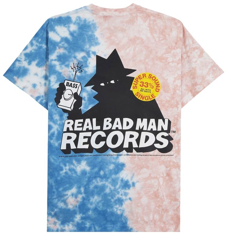 Real Bad Man Records Short Sleeve Tee Pink