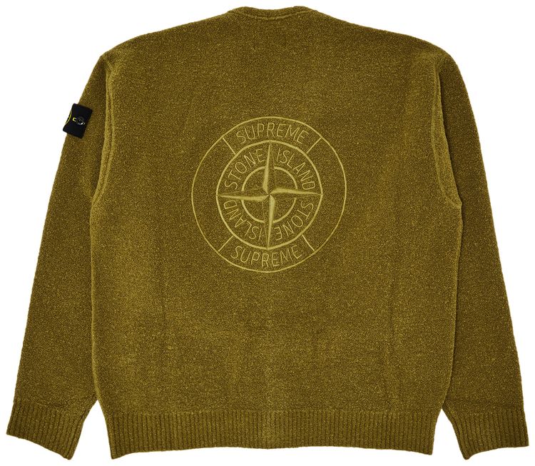 Supreme x Stone Island Boucle Cardigan Olive