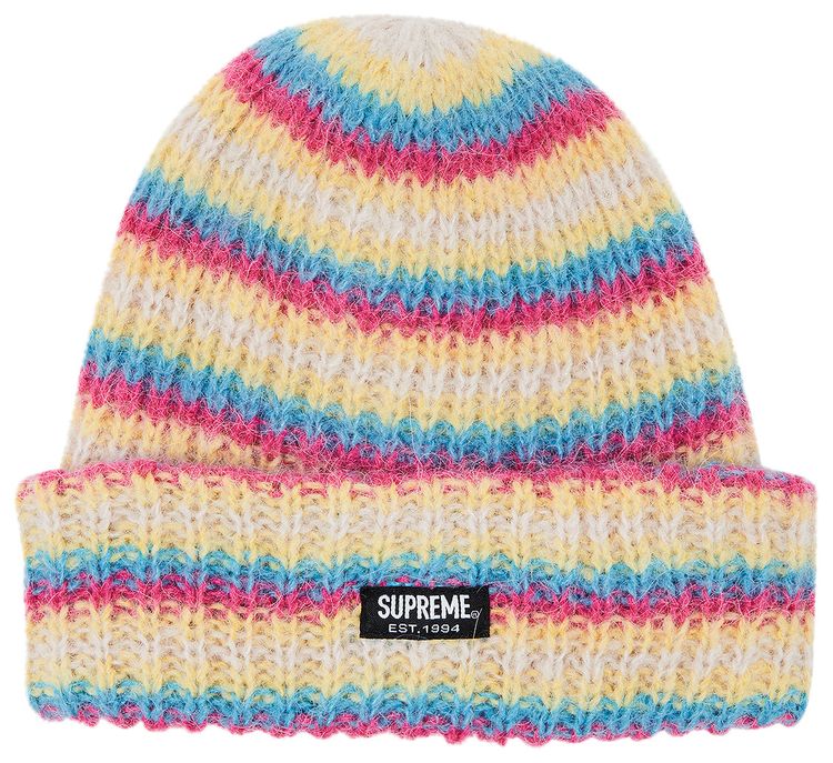 Supreme Loose Stripe Beanie White