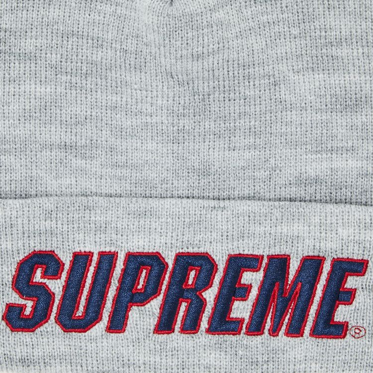 Supreme Slant Beanie Heather Grey
