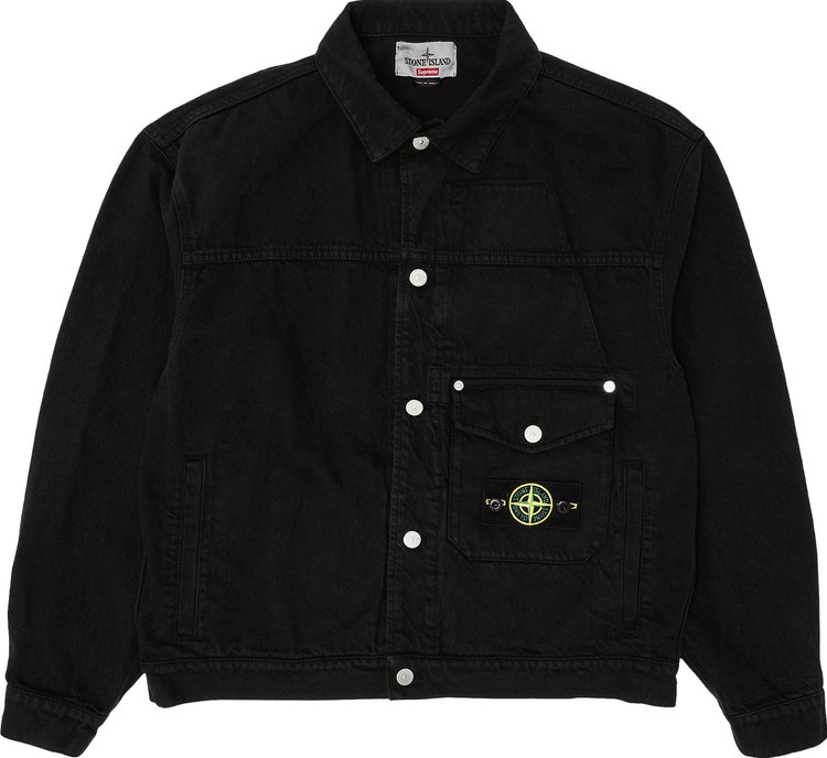 Buy Supreme x Stone Island Denim Trucker Jacket 'Black' - FW23J7B BLACK ...