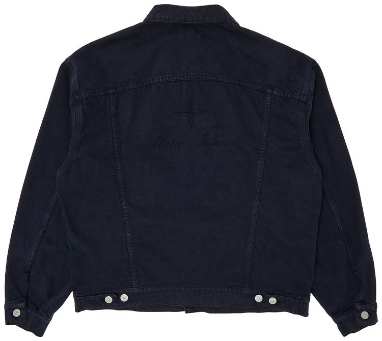 Supreme x Stone Island Denim Trucker Jacket Navy