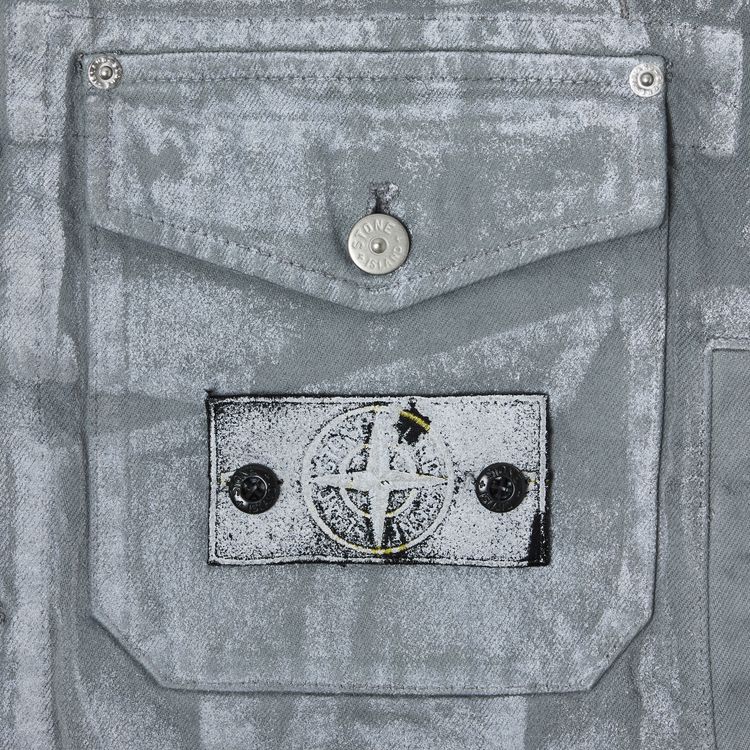 Size l Supreme x Stone Island Denim Trucker Jacket 'Reflective' - Main Image