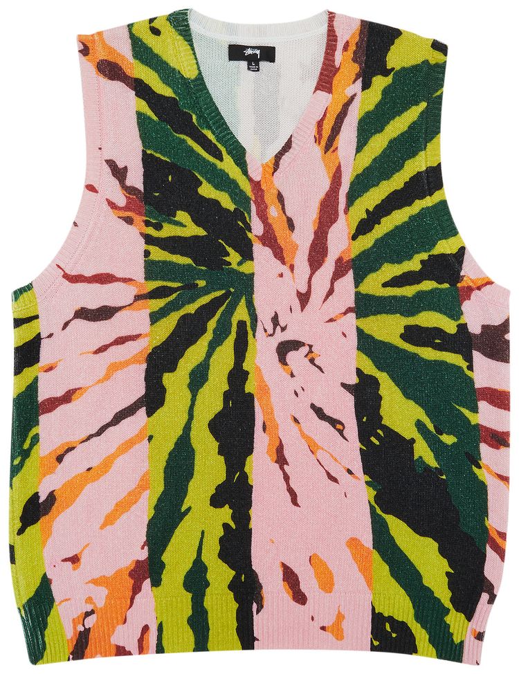 Stussy Printed Sweater Vest Pink