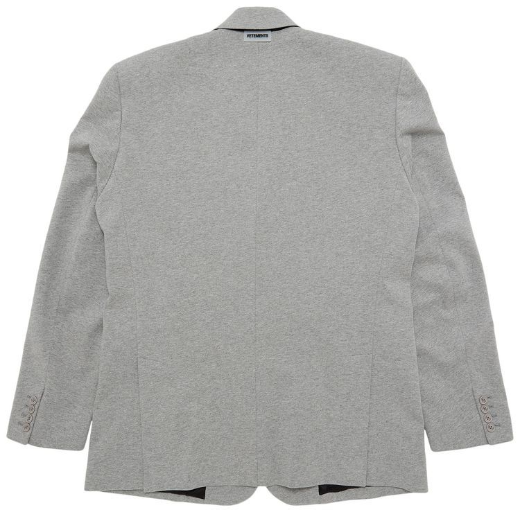 Vetements Boxy Jersey Tailored Jacket Grey Melange
