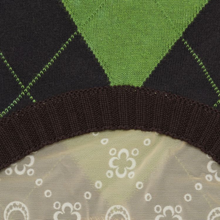 Marine Serre Regenerated Lozenge Knit Crewneck Pullover Brown