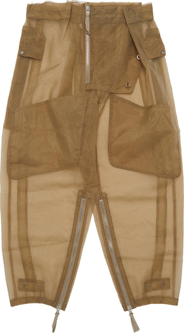 Maison Margiela Artisanal Technical Sheer Wide Trousers 'Beige'