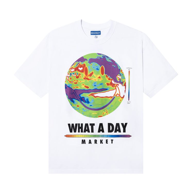 Market Smiley What A Day T Shirt White