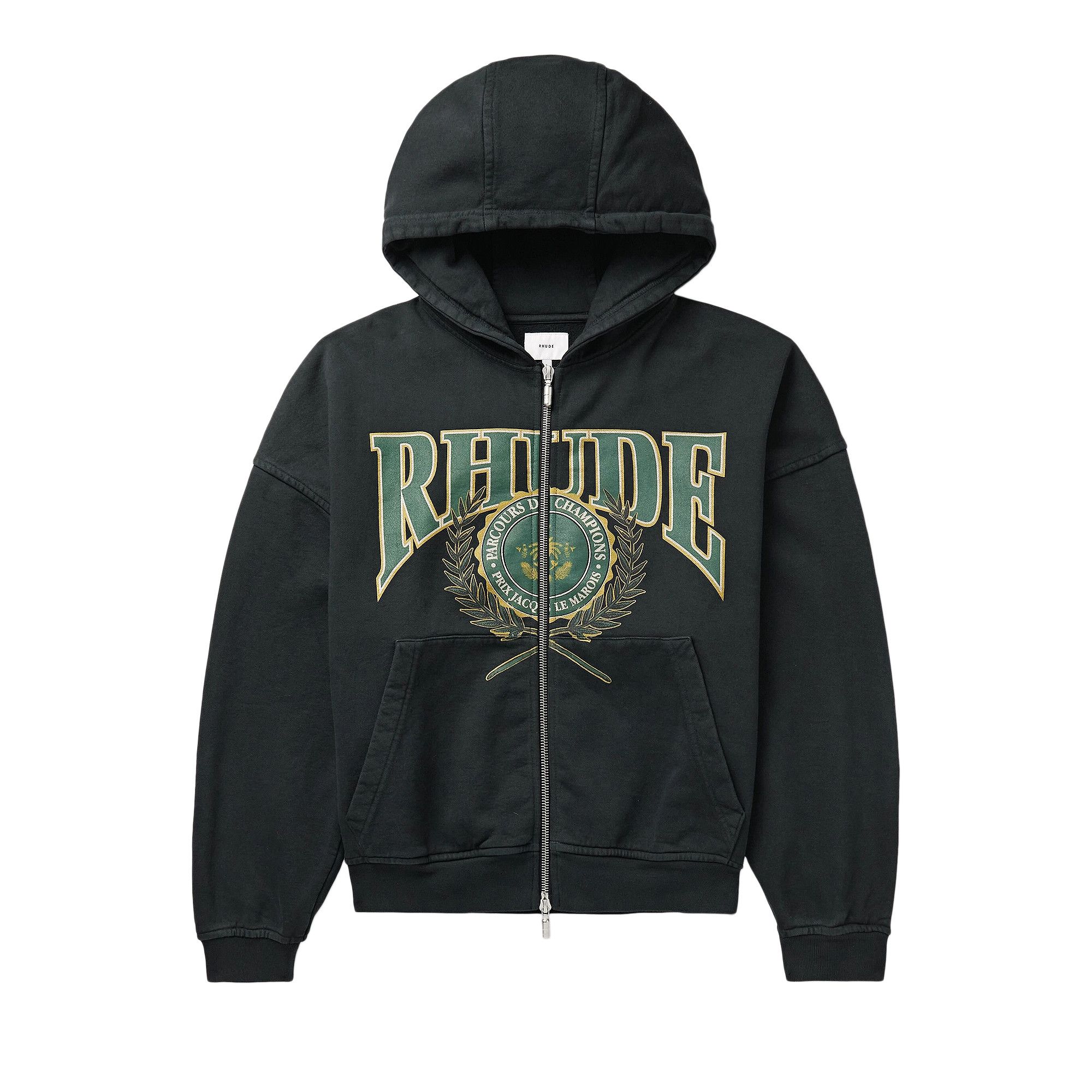 Buy Rhude Parcours Des Champions Zip Hoodie Vintage Black FW23HO09012610 GOAT