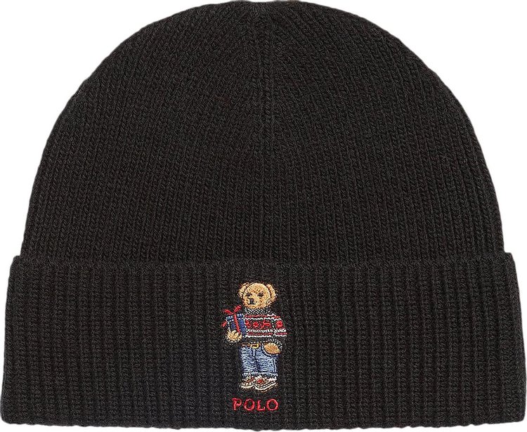 Polo Ralph Lauren Ribbed Holiday Bear Beanie 'Polo Black'