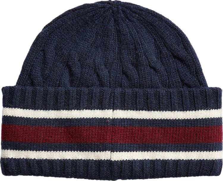 Polo Ralph Lauren Bear Cricket Stripe Beanie NavyMulticolor