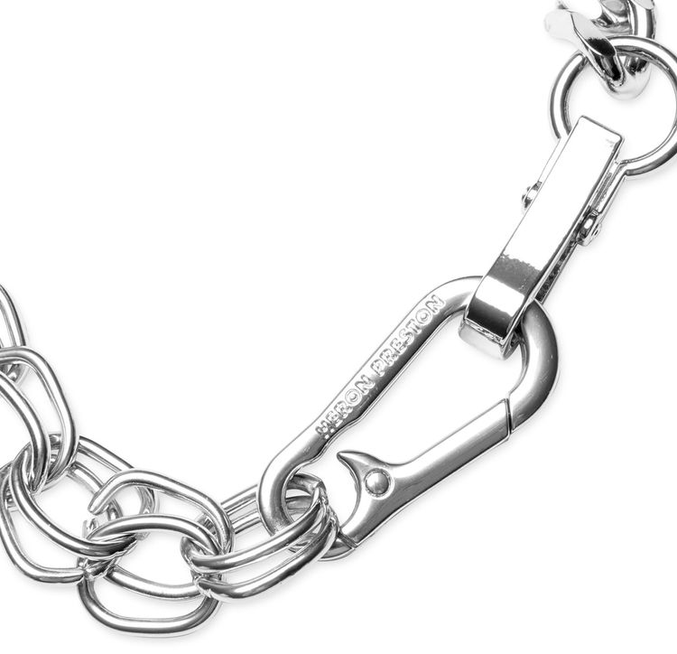 Heron Preston Multi Chain Necklace SilverOrange