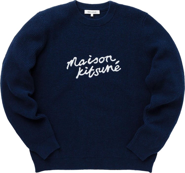 Maison Kitsuné Handwriting Comfort Sweater 'Ink Blue'