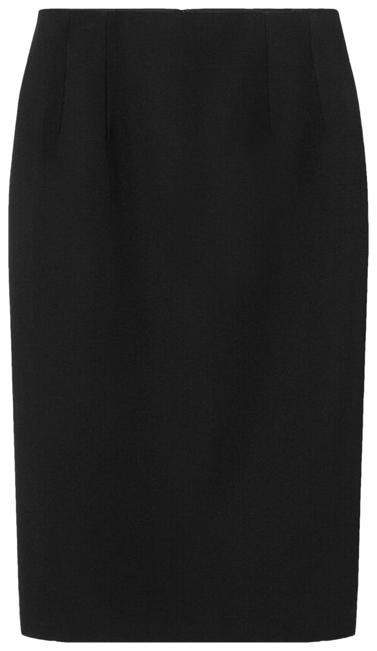 Versace Grain de Poudre Pencil Midi Skirt Black