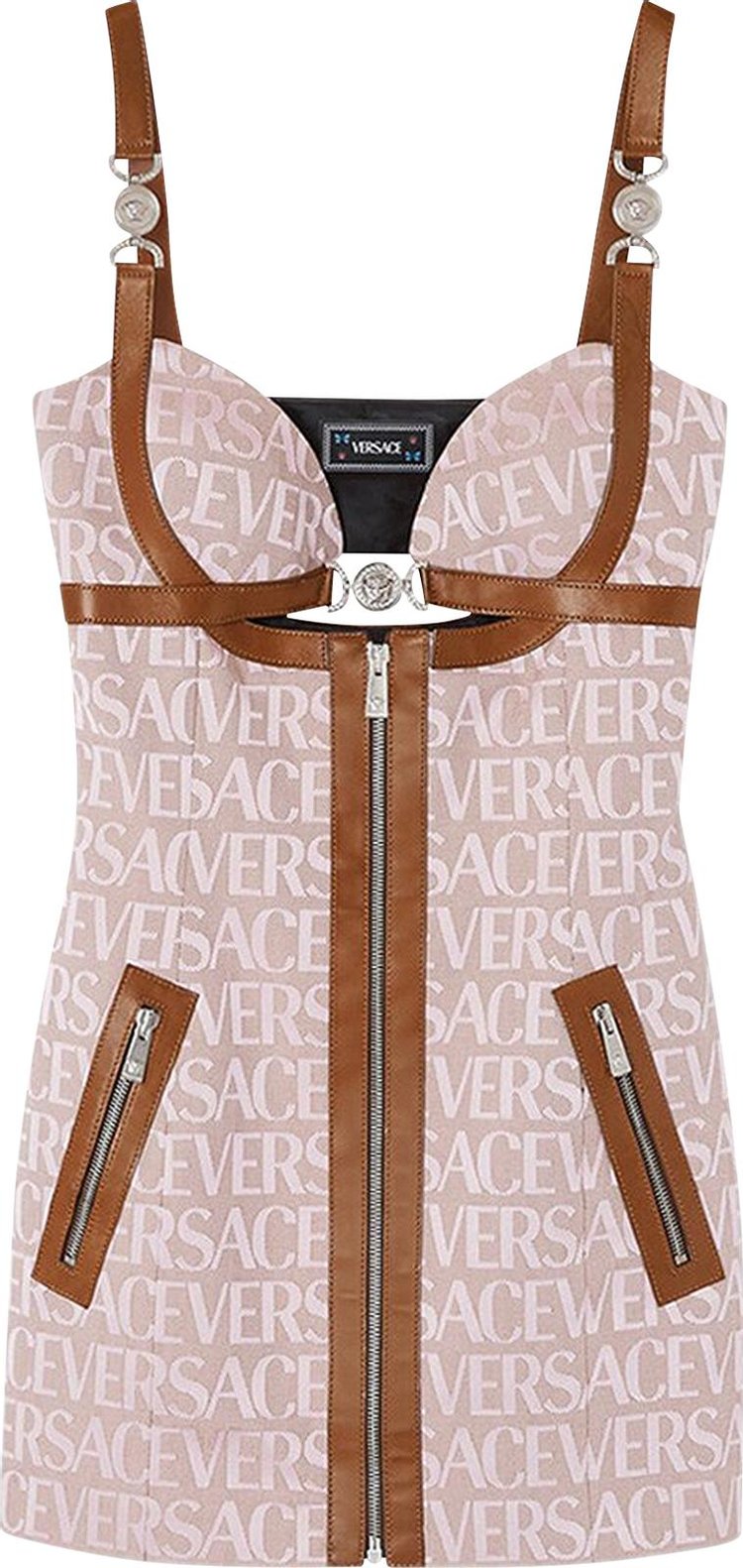 Versace All Over Mini Dress 'Pale Pink/Beige'
