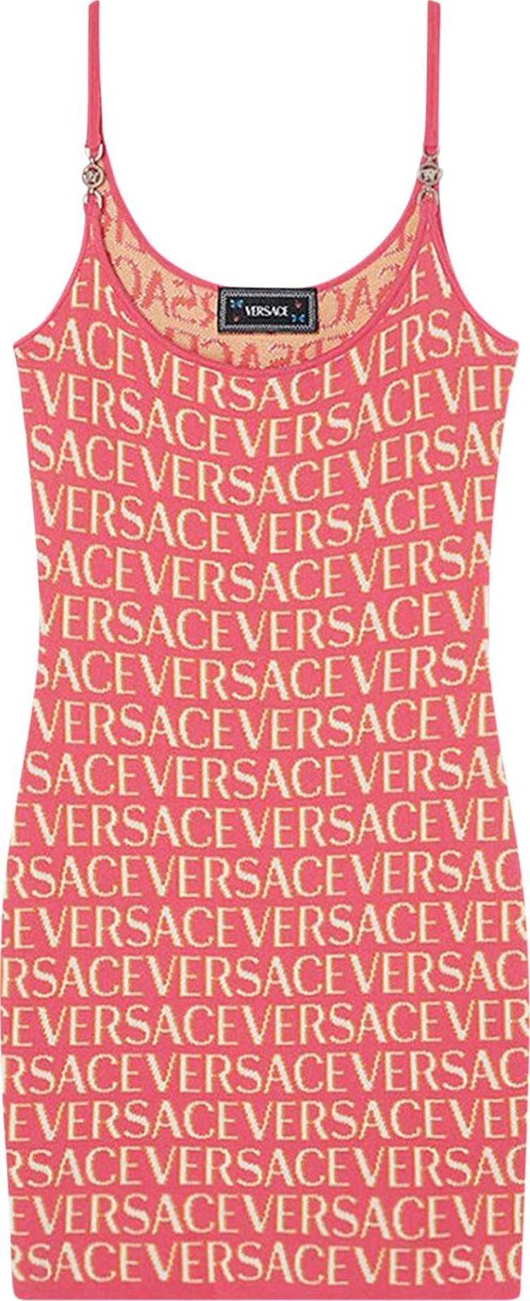 Versace Monogram Knit Mini Dress 'Fuchsia Pink'