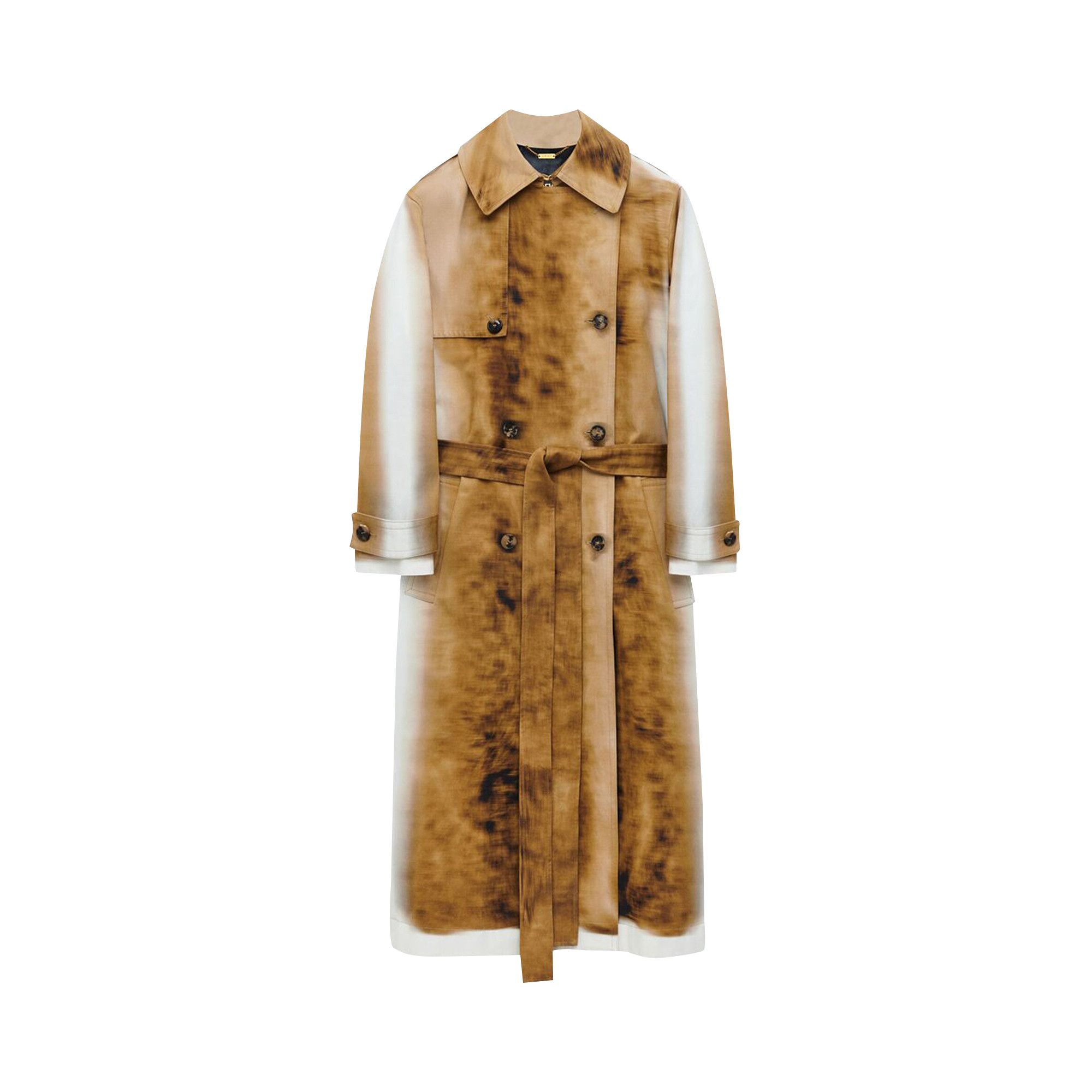 Buy Loewe Blurred Print Trench Coat 'Beige/Multicolor