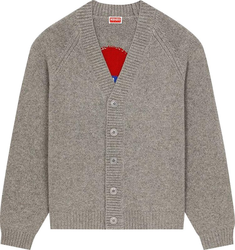 Kenzo Target Cardigan Pearl Grey