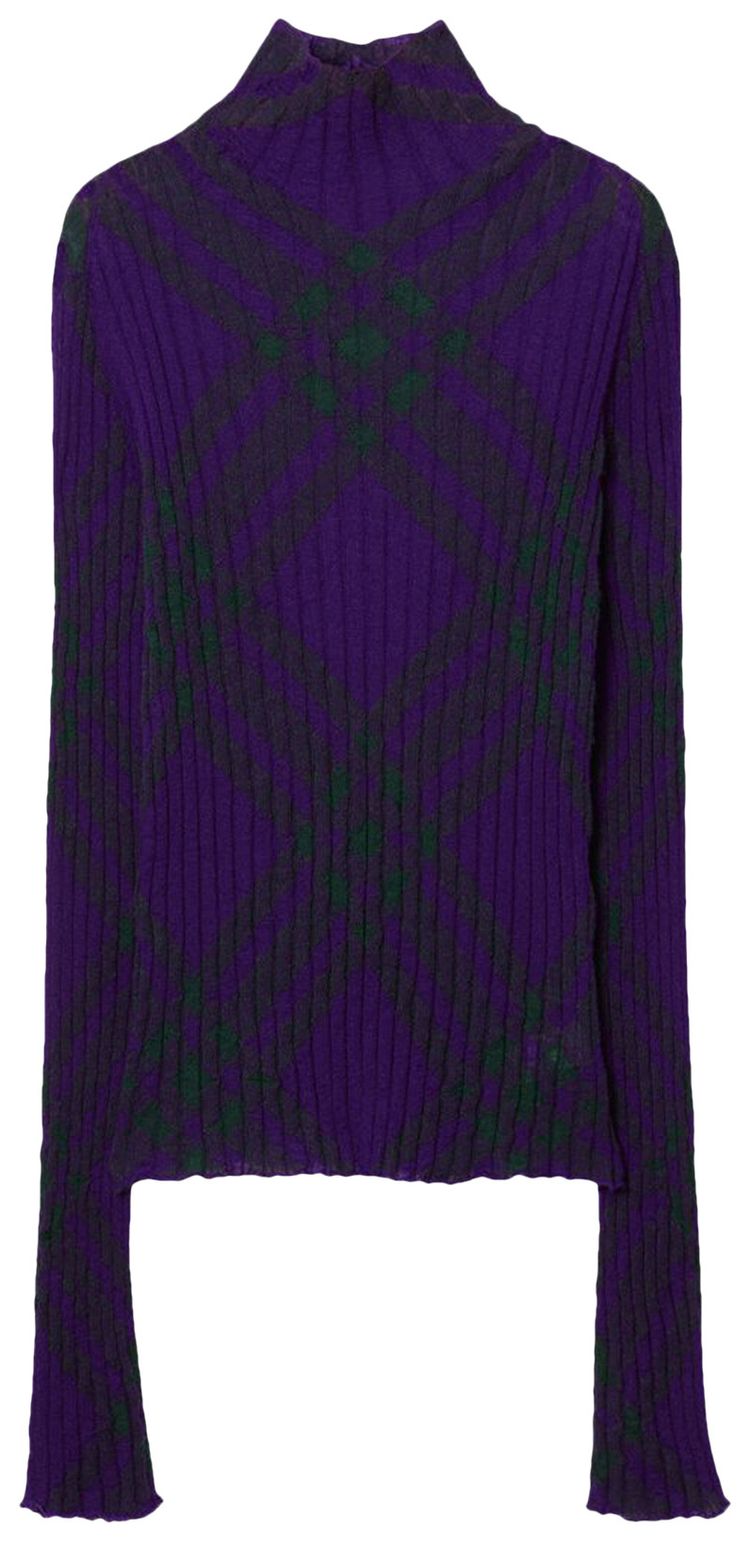 Burberry Check Mohair Blend Sweater Royal