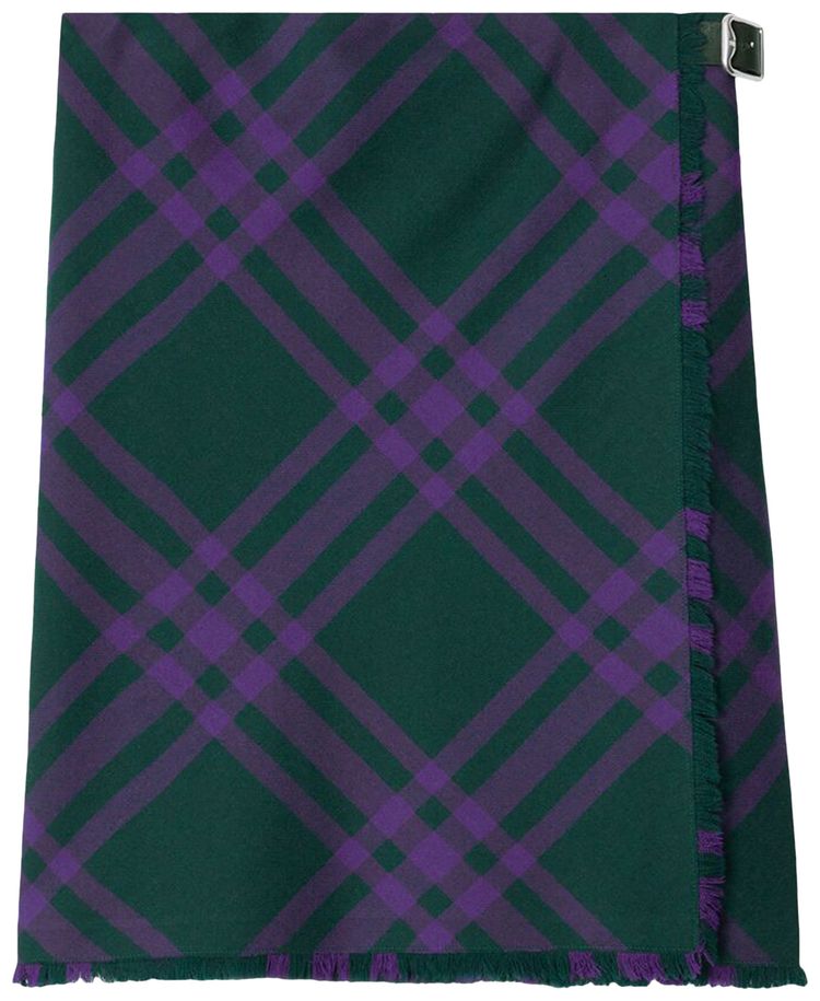 Burberry Vintage Check Wool Straight Skirt Royal