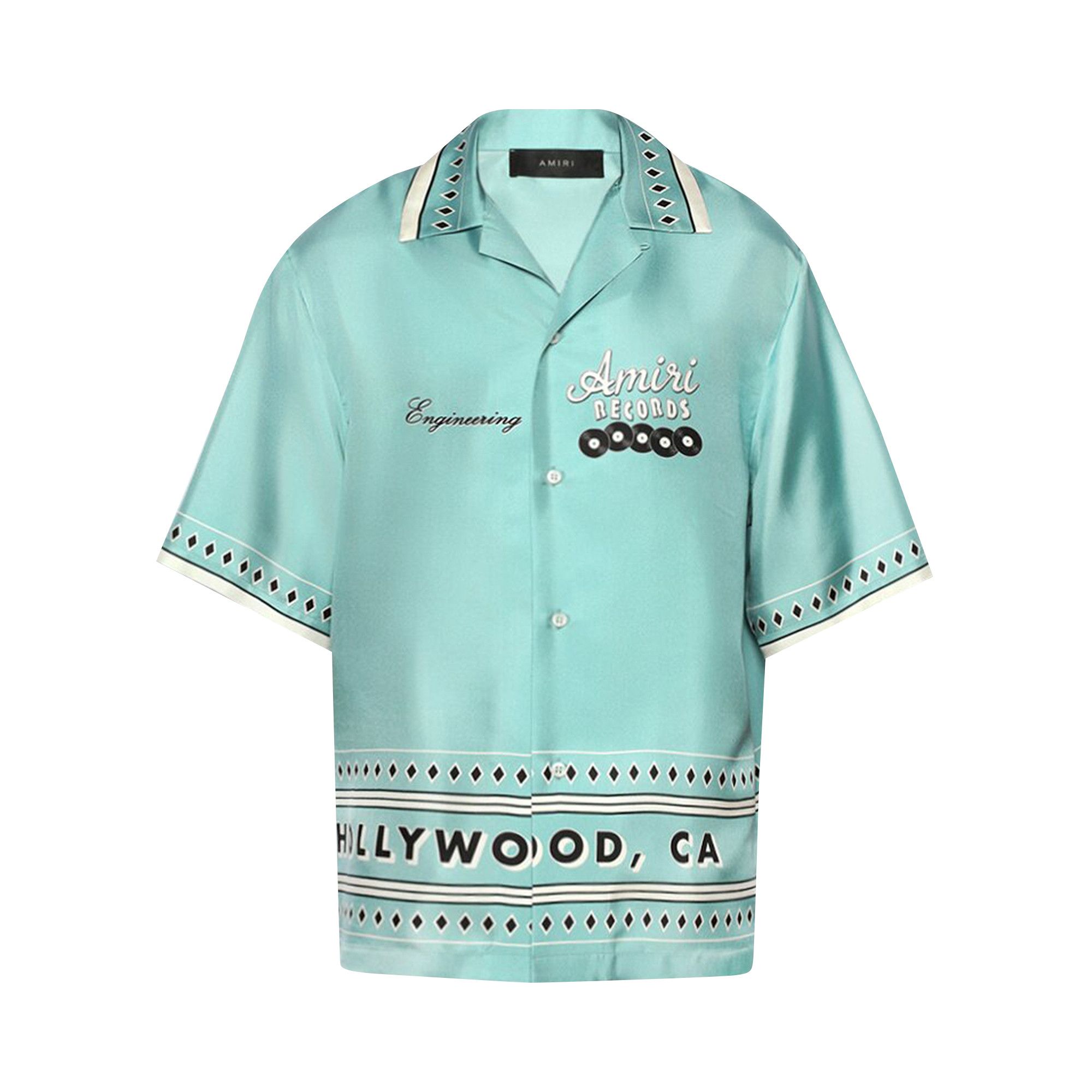 Buy Amiri Records Short-Sleeve Shirt 'Teal' - AW23MSS016 439 TEAL