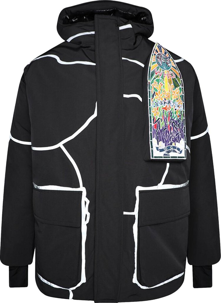 Who Decides War x Add Hooded Parka With Down Padding Black