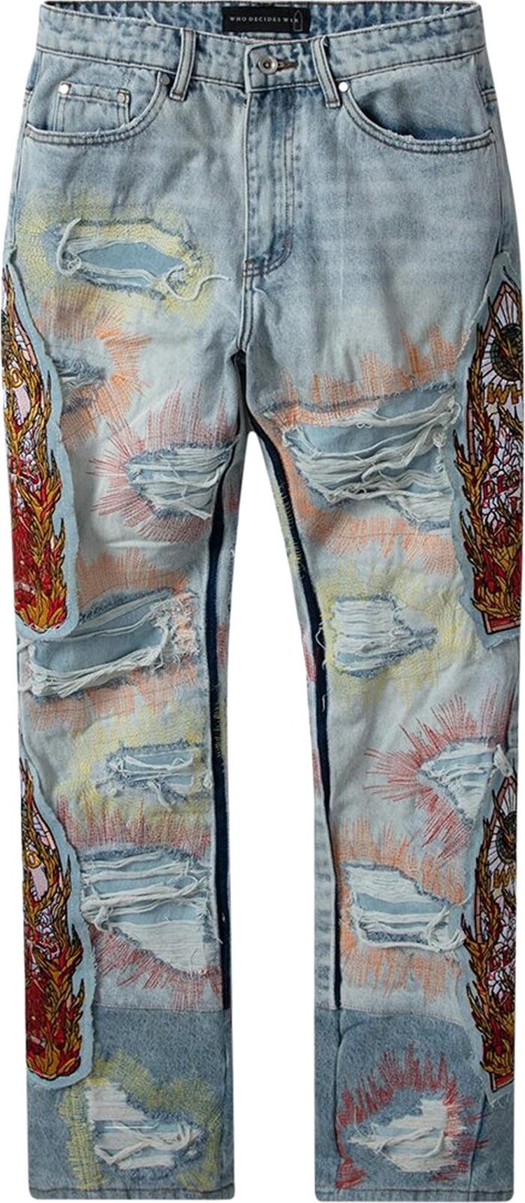 Who Decides War Cowboy Embroidered Jeans 'Sky'