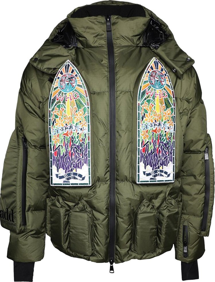 Who Decides War x Add Skiwear Down Bomber With Detachable Hood Olive