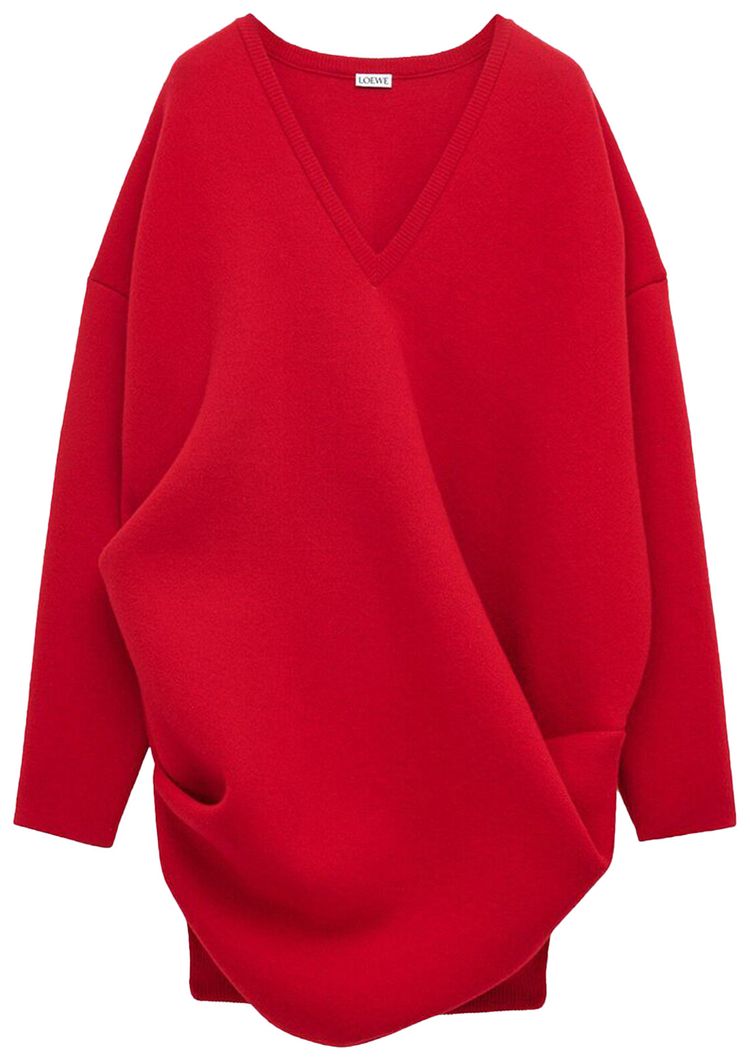 Loewe Draped Dress Red