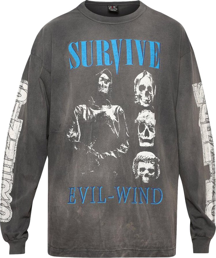 Saint Michael Survive Long Sleeve Tee Black