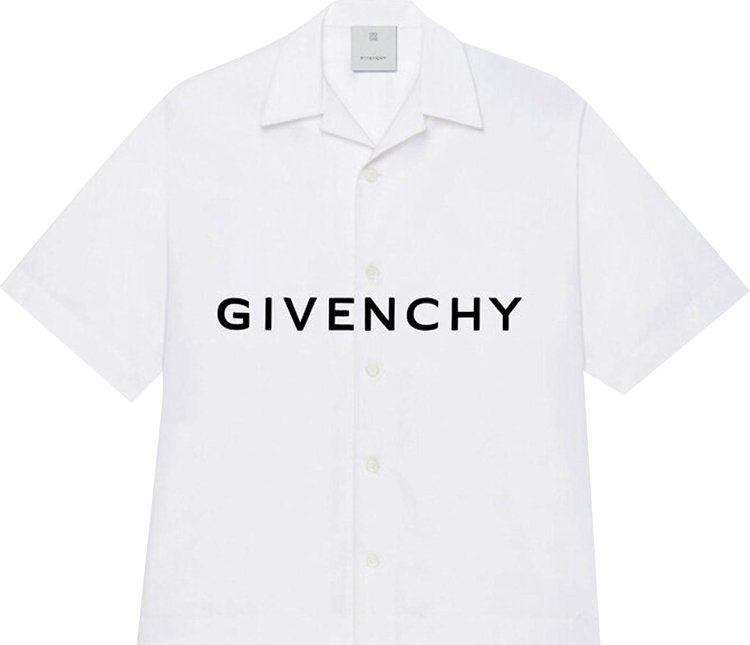Givenchy Logo Hawaiian Shirt 'White/Black'