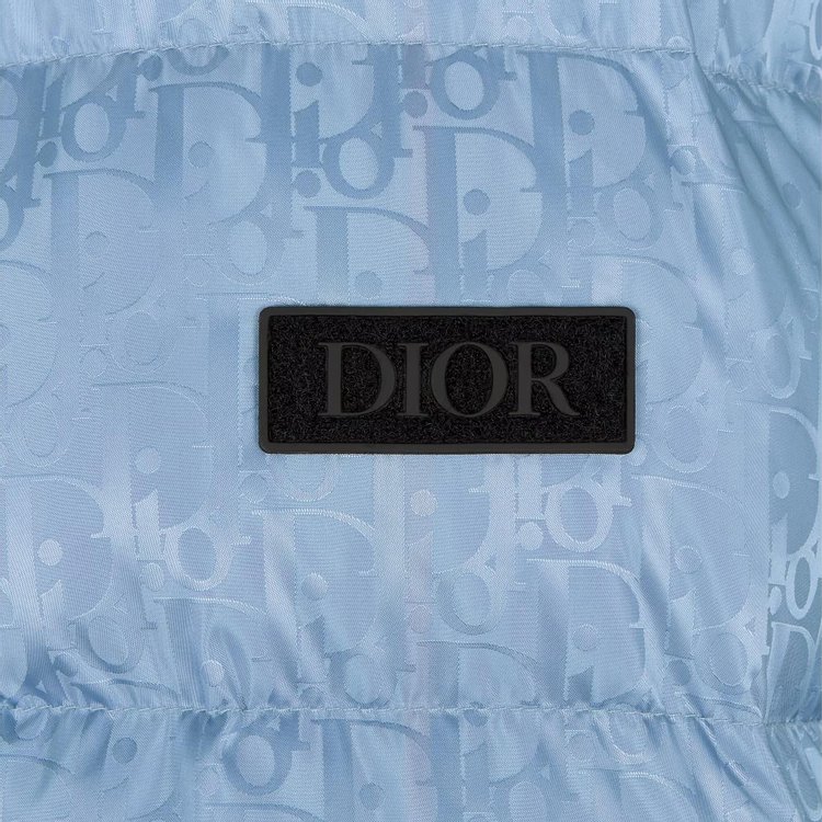 Dior Oblique Down Jacket Blue Technical Jacquard