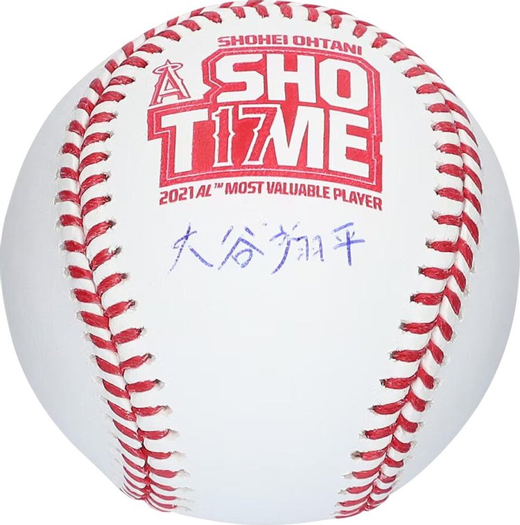 Autographed Los Angeles Angels Shohei Ohtani Fanatics Authentic AL MVP Logo Baseball (Kanji Signature) 'White/Red'