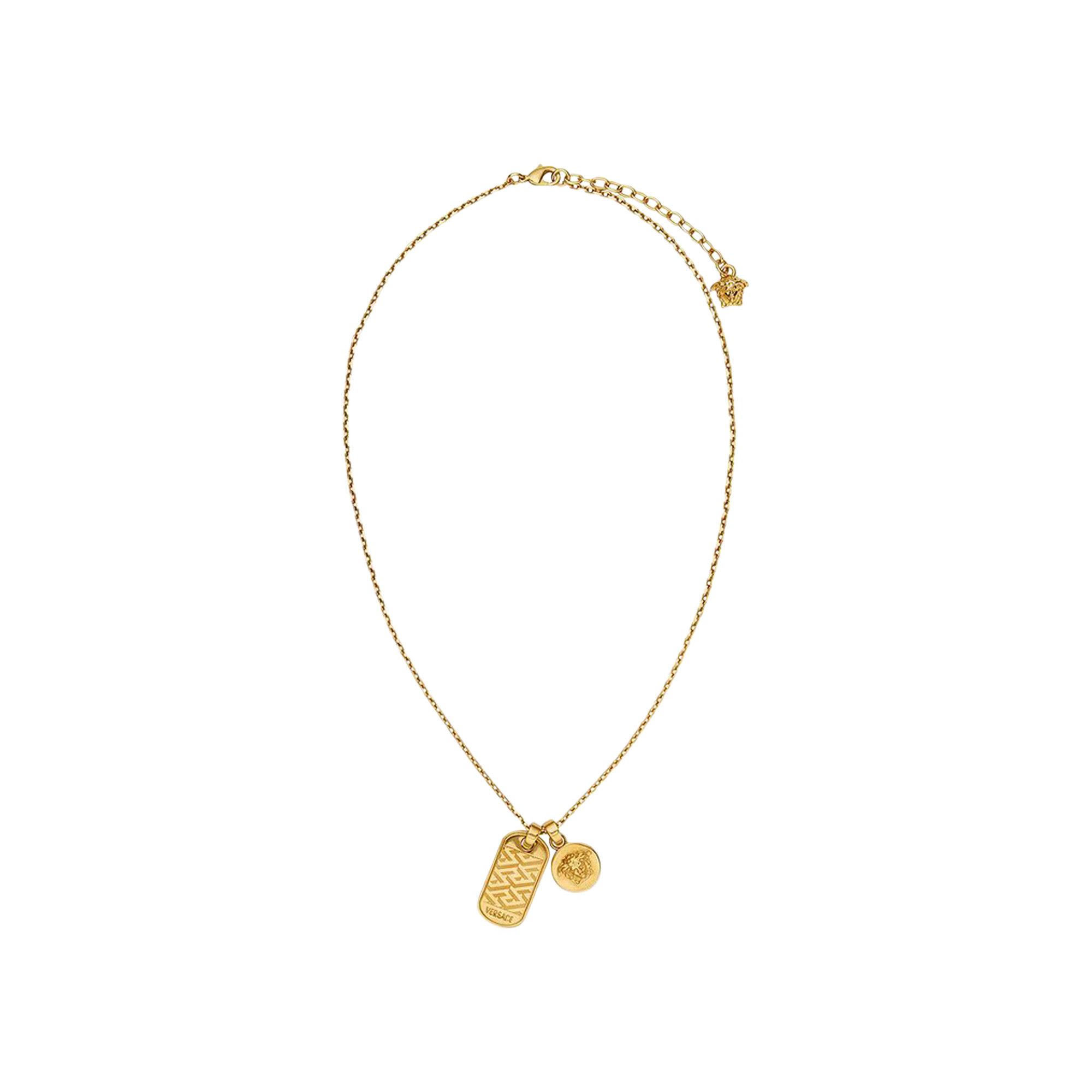 Buy Versace La Greca Tag Necklace 'Gold' - 1007830 1A00620