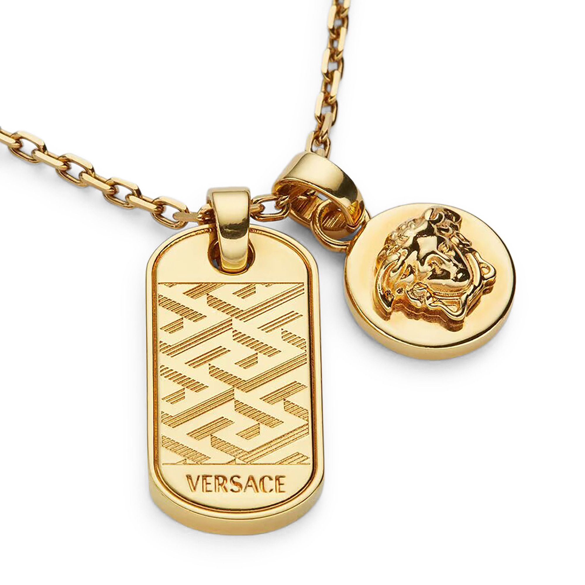 Buy Versace La Greca Tag Necklace 'Gold' - 1007830 1A00620