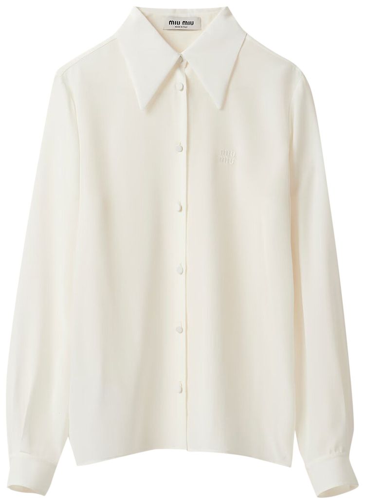 Miu Miu Crepe De Chine Shirt Ivory