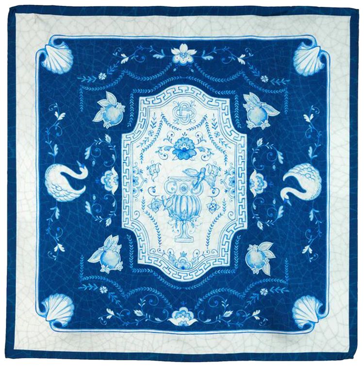 Casablanca Plat A Dessert Scarf BlueWhite