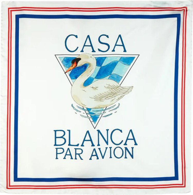 Casablanca Par Avion Scarf 'White/Multicolor'