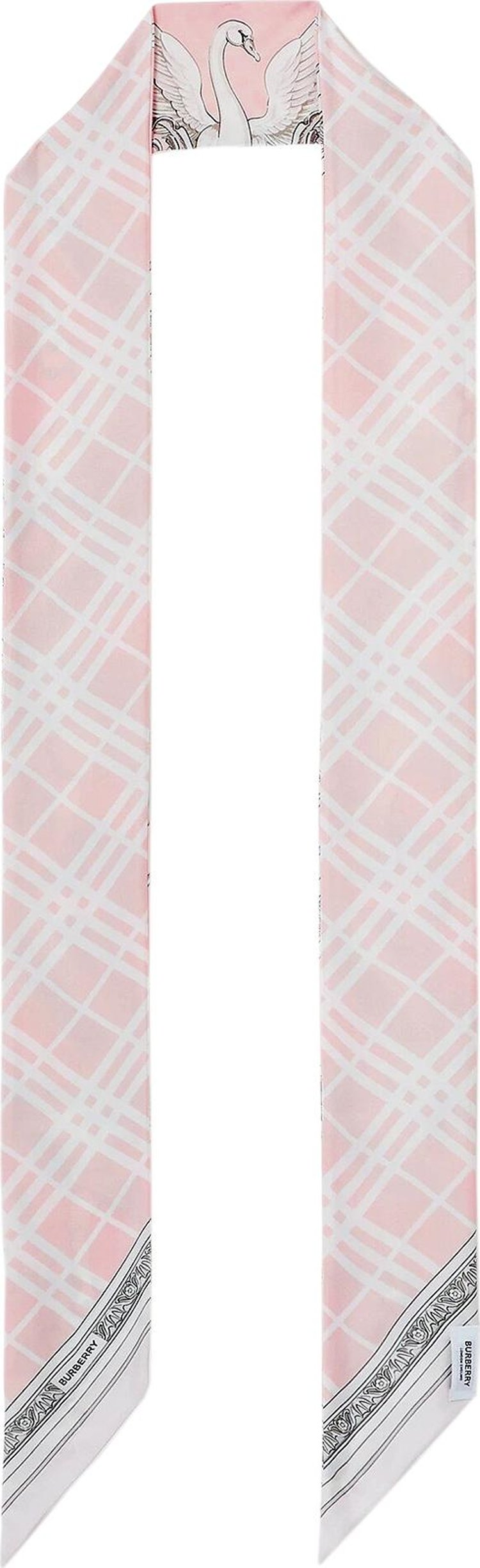 Burberry Statue Print Skinny Scarf Alabaster Pink