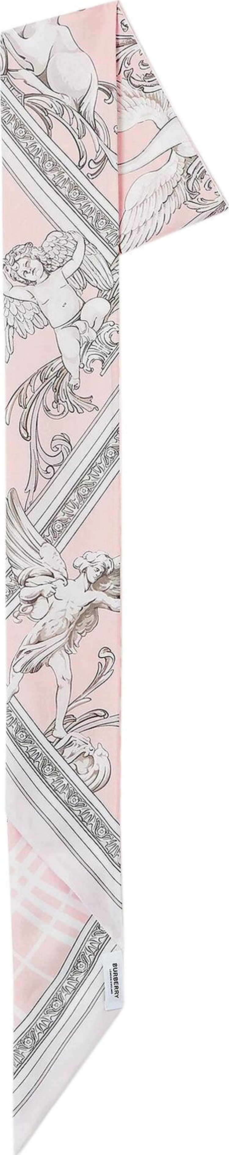 Burberry Statue Print Skinny Scarf Alabaster Pink