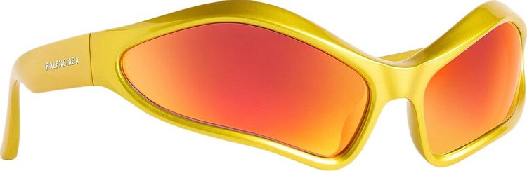 Balenciaga Fennec Oval Sunglasses YellowRed