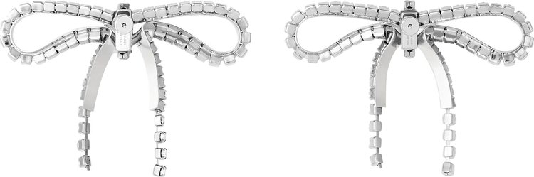 Balenciaga Archive Ribbon Earrings Silver