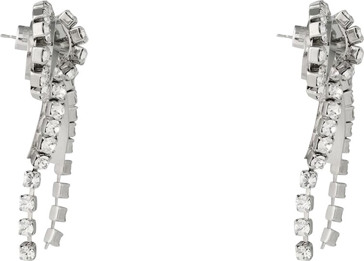 Balenciaga Archive Ribbon Earrings Silver