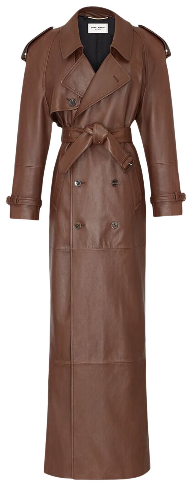 Saint Laurent Long Trench Brun Chene