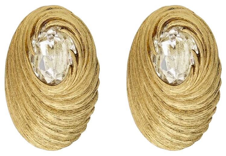 Saint Laurent Crystal Cocoon Earrings CrystalGold