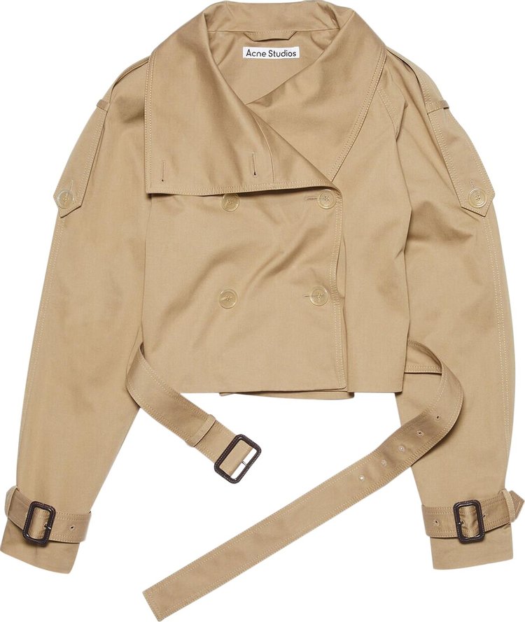Buy Acne Studios Double Breasted Trench Jacket 'Cold Beige' - A90533 ...