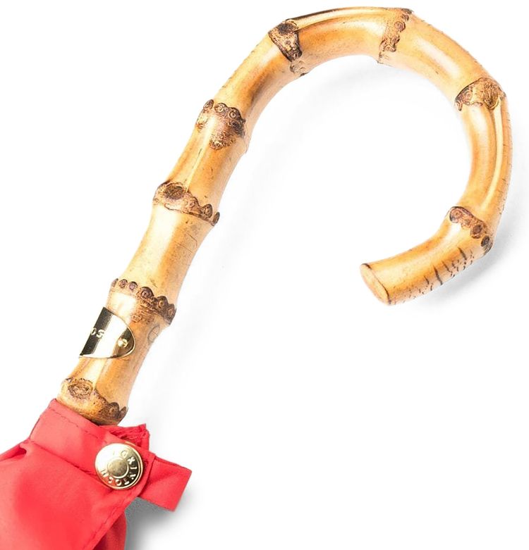 Mackintosh Heriot Whangee Handle Stick Umbrella Red